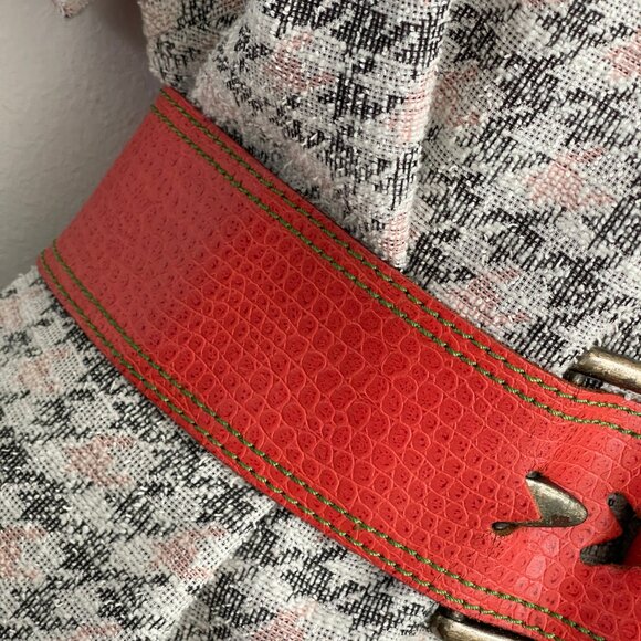 Vintage belt women\'s belt Orange leather belt size L Limited Express accessories main image 5